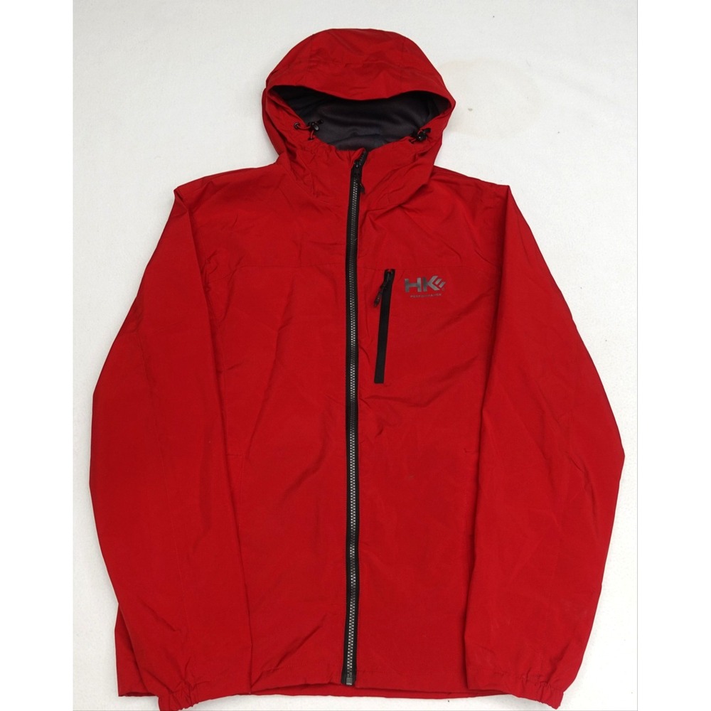 Hawke & Co Jacket Mens Small Red Hooded Full Zip Windbreaker Lightweight Sport